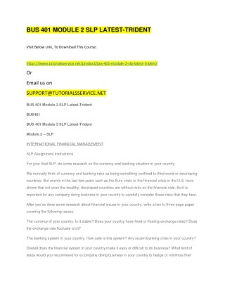 BUS 401 MODULE 2 SLP LATEST-TRIDENT