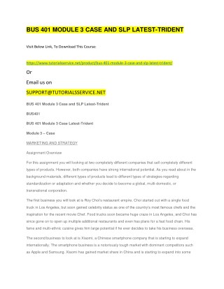 BUS 401 MODULE 3 CASE AND SLP LATEST-TRIDENT