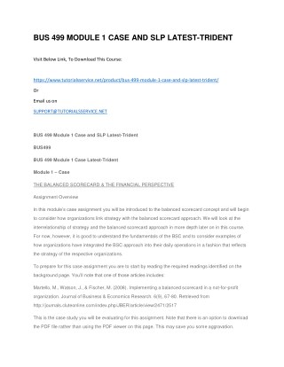 BUS 499 MODULE 1 CASE AND SLP LATEST-TRIDENT