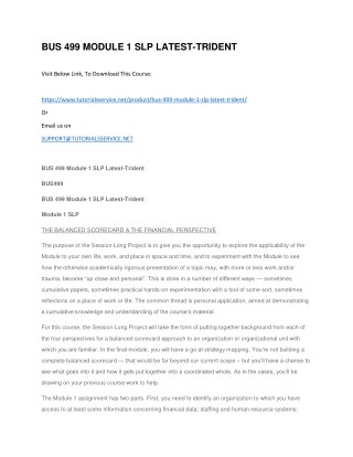BUS 499 MODULE 1 SLP LATEST-TRIDENT