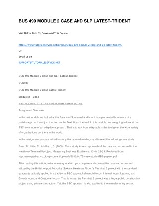 BUS 499 MODULE 2 CASE AND SLP LATEST-TRIDENT