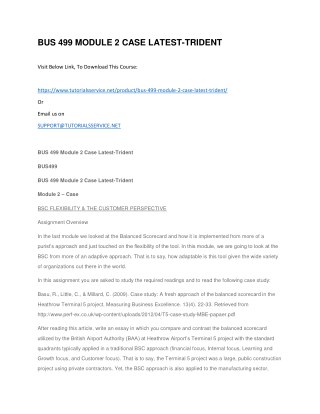 BUS 499 MODULE 2 CASE LATEST-TRIDENT