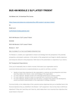 BUS 499 MODULE 2 SLP LATEST-TRIDENT