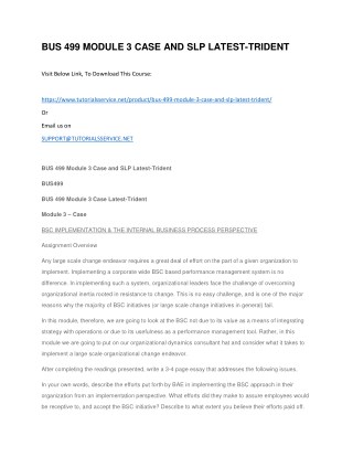 BUS 499 MODULE 3 CASE AND SLP LATEST-TRIDENT