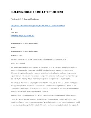 BUS 499 MODULE 3 CASE LATEST-TRIDENT