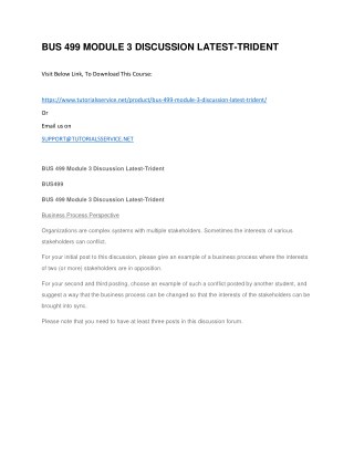 BUS 499 MODULE 3 DISCUSSION LATEST-TRIDENT