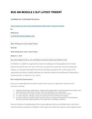 BUS 499 MODULE 3 SLP LATEST-TRIDENT