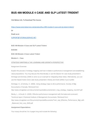 BUS 499 MODULE 4 CASE AND SLP LATEST-TRIDENT
