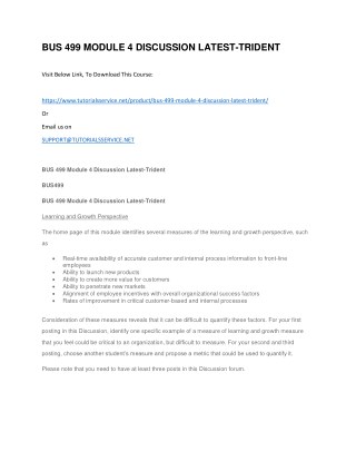 BUS 499 MODULE 4 DISCUSSION LATEST-TRIDENT