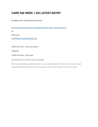 CARD 405 WEEK 1 DQ LATEST-DEVRY