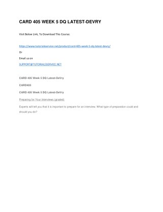 CARD 405 WEEK 5 DQ LATEST-DEVRY