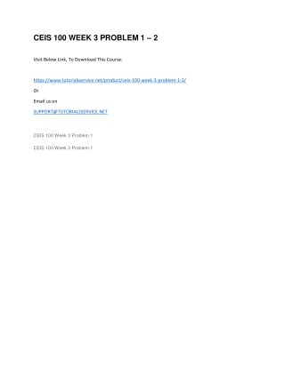 CEIS 100 WEEK 3 PROBLEM 1 â€“ 2