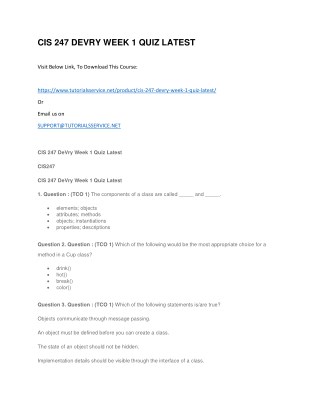 CIS 247 DEVRY WEEK 1 QUIZ LATEST