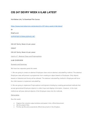 CIS 247 DEVRY WEEK 6 ILAB LATEST