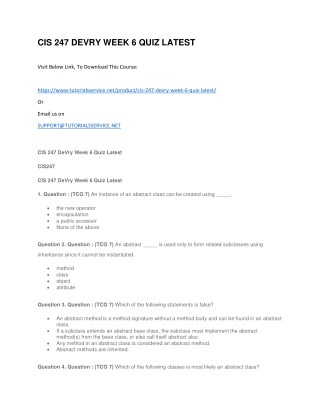 CIS 247 DEVRY WEEK 6 QUIZ LATEST