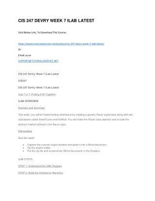 CIS 247 DEVRY WEEK 7 ILAB LATEST