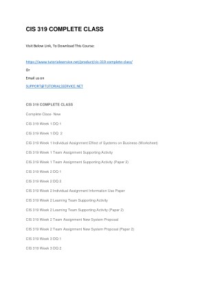 CIS 319 COMPLETE CLASS