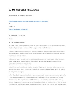 CJ 110 MODULE 8 FINAL EXAM