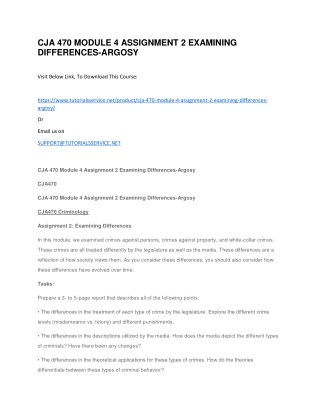 CJA 470 MODULE 4 ASSIGNMENT 2 EXAMINING DIFFERENCES-ARGOSY