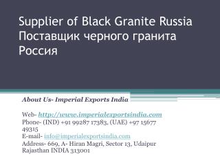 Supplier of Black Granite Russia