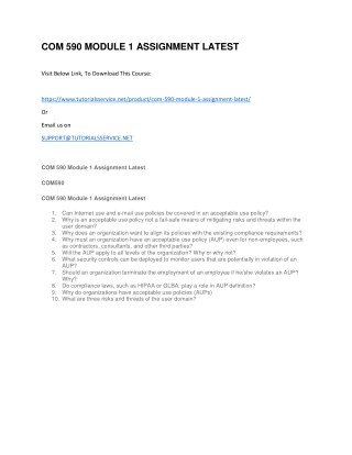 COM 590 MODULE 1 ASSIGNMENT LATEST