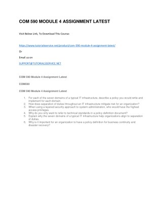 COM 590 MODULE 4 ASSIGNMENT LATEST