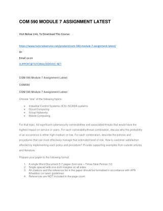 COM 590 MODULE 7 ASSIGNMENT LATEST