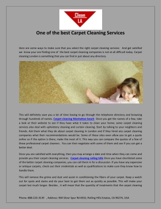 One of the best carpet cleaning services