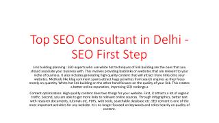 Top SEO Consultant in Delhi - SEO First Step