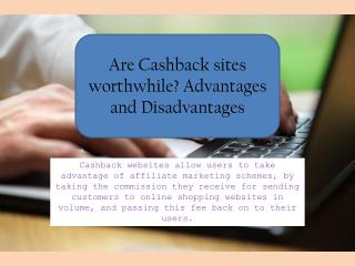 Are Cashback sites worthwhile? Advantages and Disadvantages