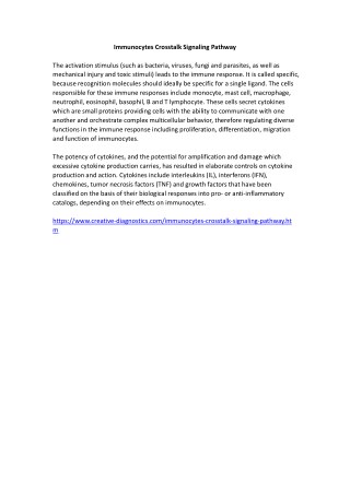 Immunocytes Crosstalk Signaling Pathway
