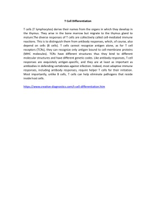 T Cell Differentiation