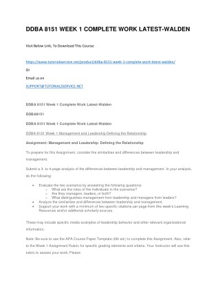 DDBA 8151 WEEK 1 COMPLETE WORK LATEST-WALDEN