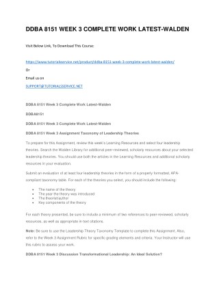DDBA 8151 WEEK 3 COMPLETE WORK LATEST-WALDEN