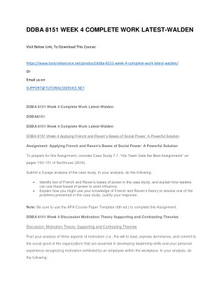 DDBA 8151 WEEK 4 COMPLETE WORK LATEST-WALDEN