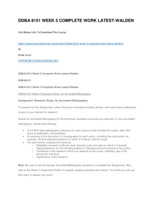 DDBA 8151 WEEK 5 COMPLETE WORK LATEST-WALDEN