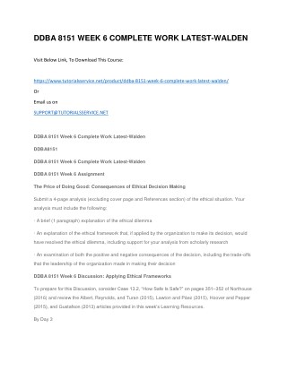 DDBA 8151 WEEK 6 COMPLETE WORK LATEST-WALDEN
