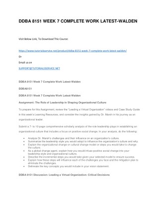 DDBA 8151 WEEK 7 COMPLETE WORK LATEST-WALDEN