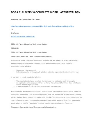 DDBA 8151 WEEK 8 COMPLETE WORK LATEST-WALDEN