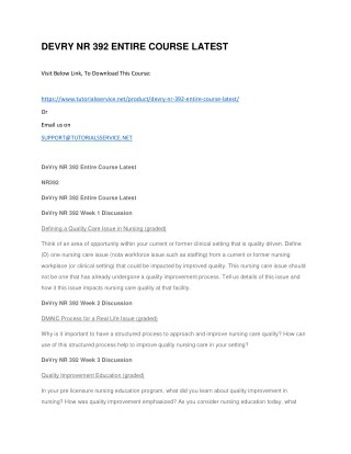 DEVRY NR 392 ENTIRE COURSE LATEST