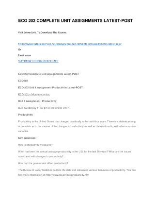 ECO 202 COMPLETE UNIT ASSIGNMENTS LATEST-POST