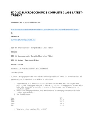 ECO 202 MACROECONOMICS COMPLETE CLASS LATEST-TRIDENT