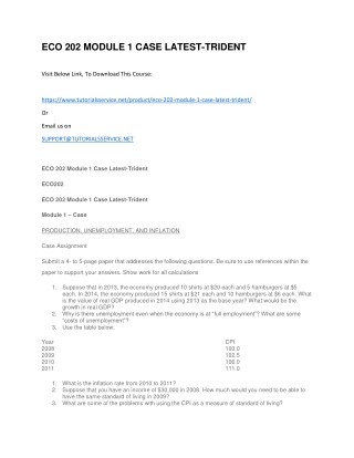 ECO 202 MODULE 1 CASE LATEST-TRIDENT