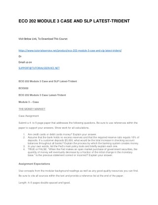 ECO 202 MODULE 3 CASE AND SLP LATEST-TRIDENT