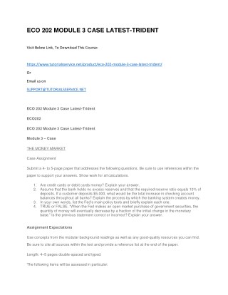 ECO 202 MODULE 3 CASE LATEST-TRIDENT