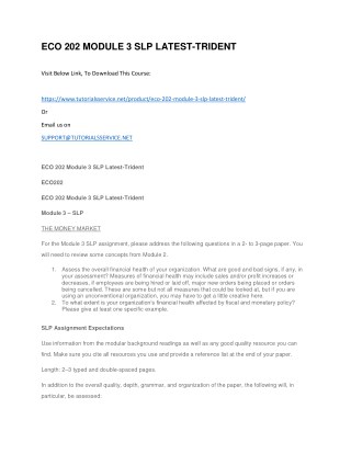 ECO 202 MODULE 3 SLP LATEST-TRIDENT