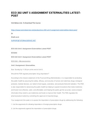 ECO 202 UNIT 5 ASSIGNMENT EXTERNALITIES LATEST-POST