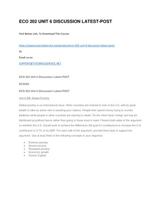 ECO 202 UNIT 6 DISCUSSION LATEST-POST