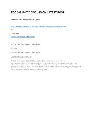 ECO 202 UNIT 7 DISCUSSION LATEST-POST
