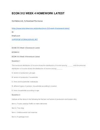ECON 312 WEEK 4 HOMEWORK LATEST